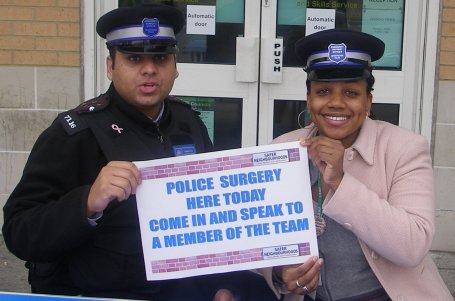 Leyton PCSO Ashar and I do a surgery at Asda 