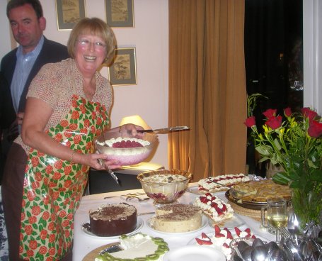 Carolyn Brown with her superb selection of cakes!!!!!