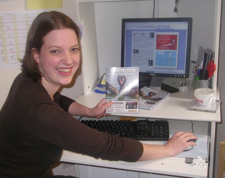E10's editor Clare McCaughren hard at work E10's editor Clare McCaughren hard at work