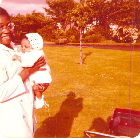 Jane Grell with baby Miranda, Leyton ward's Coronation Gardens 1978 Jane Grell with baby Miranda, Leyton ward's Coronation Gardens 1978