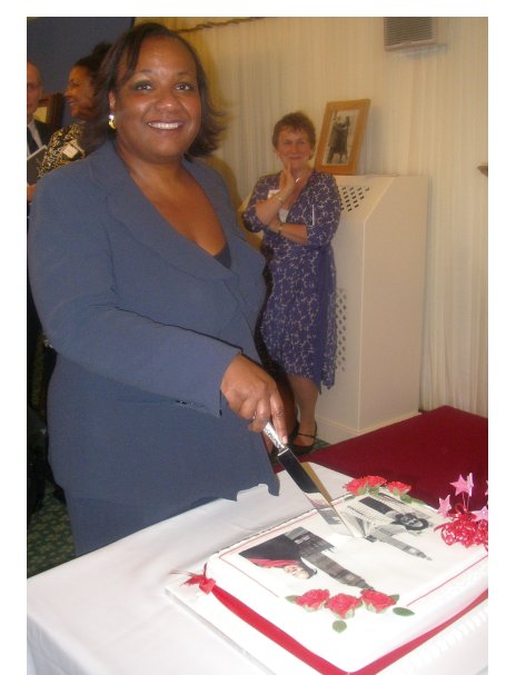 Diane Abbott MP cuts her 20th year celebratory cake
