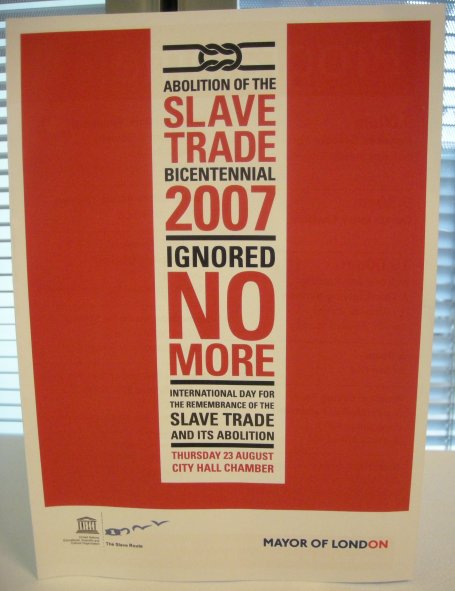 Flyer of the Mayor of London's Slavery Apology Event Flyer of the Mayor of London's Slavery Apology Event