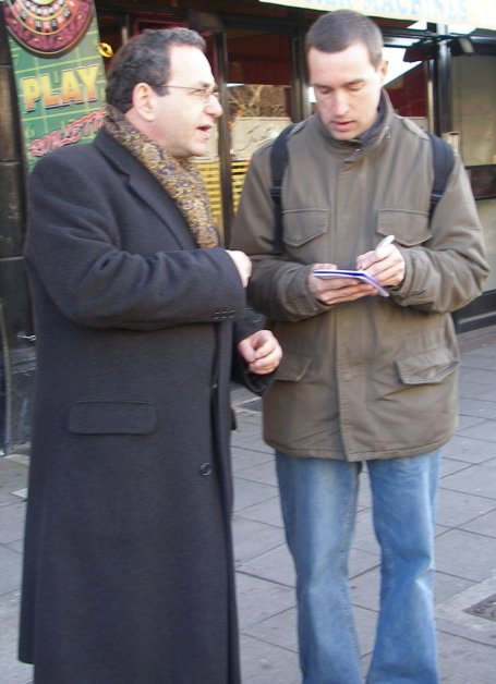 Harry C is interviewed during the march