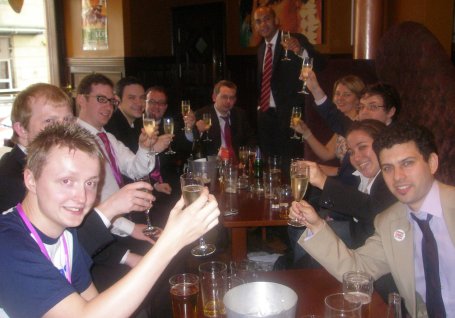 Team Cruddas celebrates his excellent campaign Team Cruddas celebrates his excellent campaign