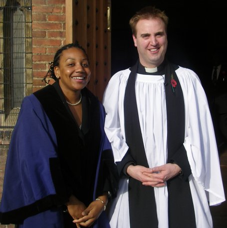 With the Reverend Tim Davis after the church service With the Reverend Tim Davis after the church service