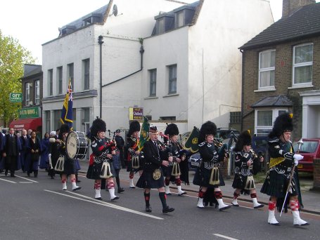 British Legion Pipe Band leads the Leyton procession British Legion Pipe Band leads the Leyton procession