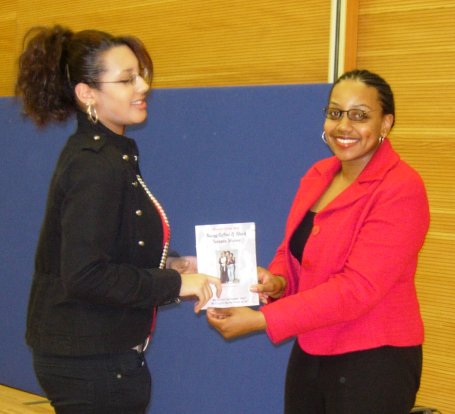 Presenting KCK member Natalie with an award